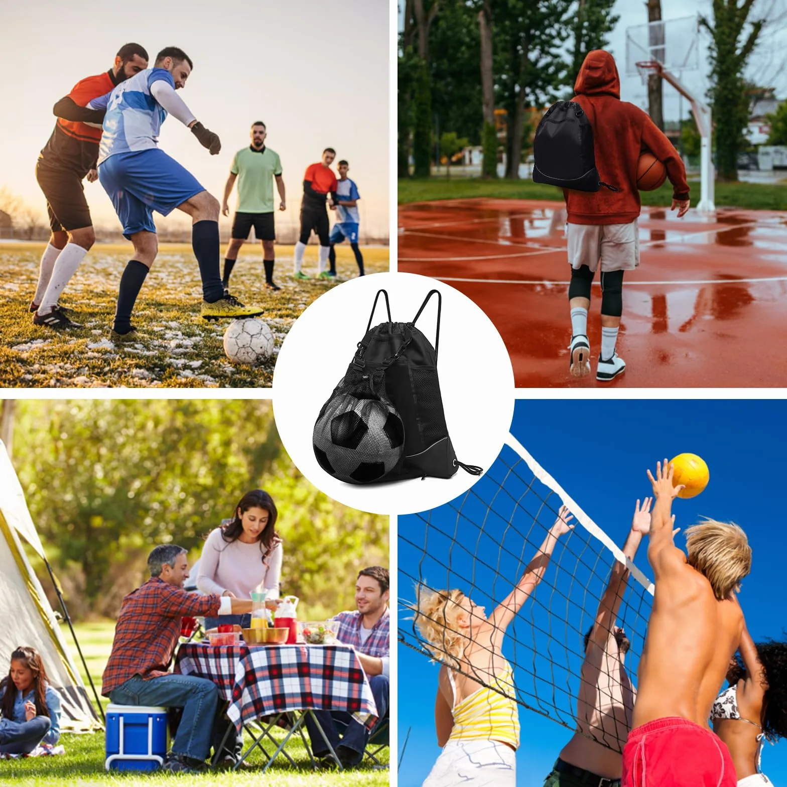Mochila Baloncesto y Fútbol con Zapatillero para Hombre