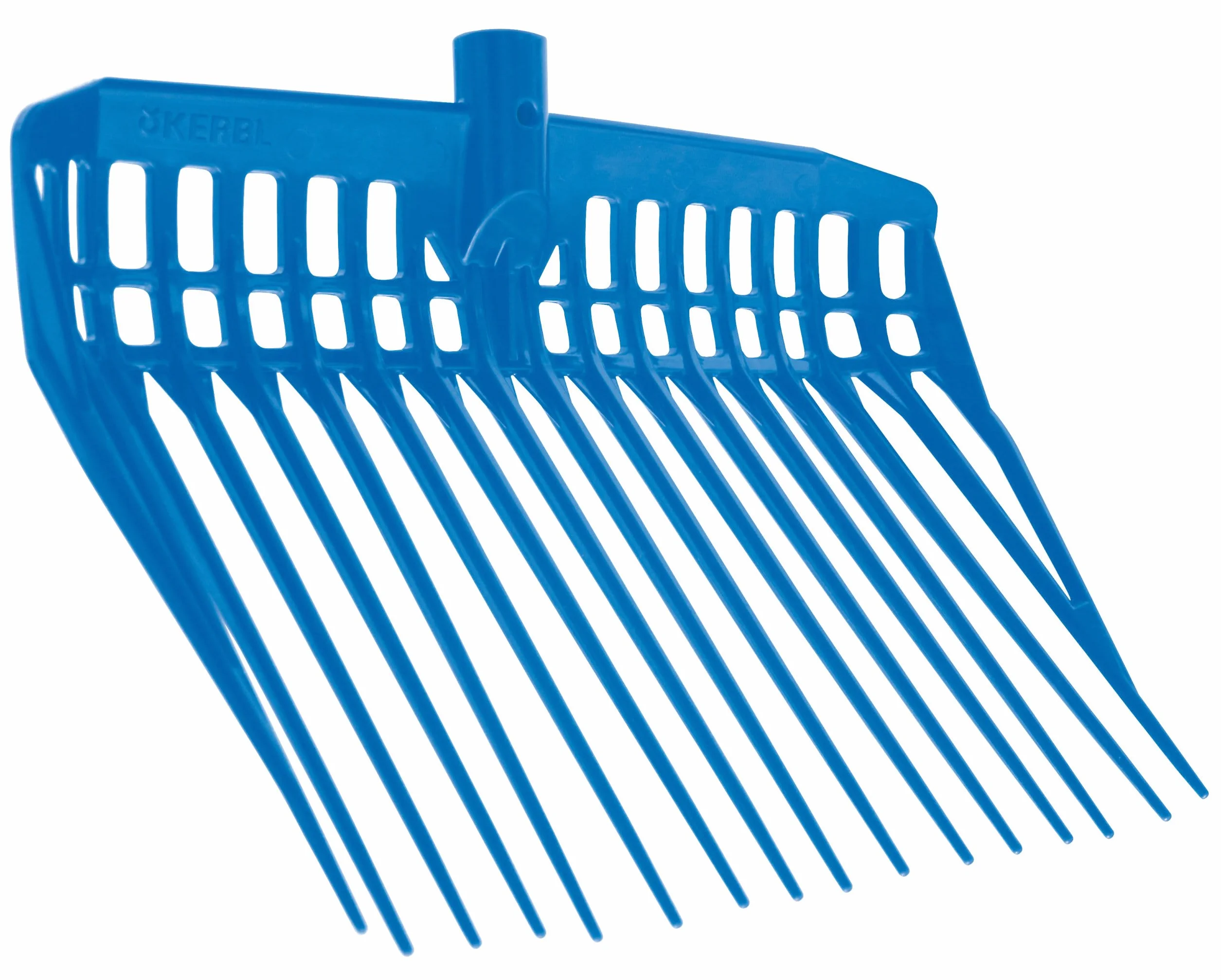 Kerbl Horquilla para estiércol EcoFork, Azul Real, de plástico Robusto, 38x30cm, 16 púas, para Agricultores y propietarios de Caballos