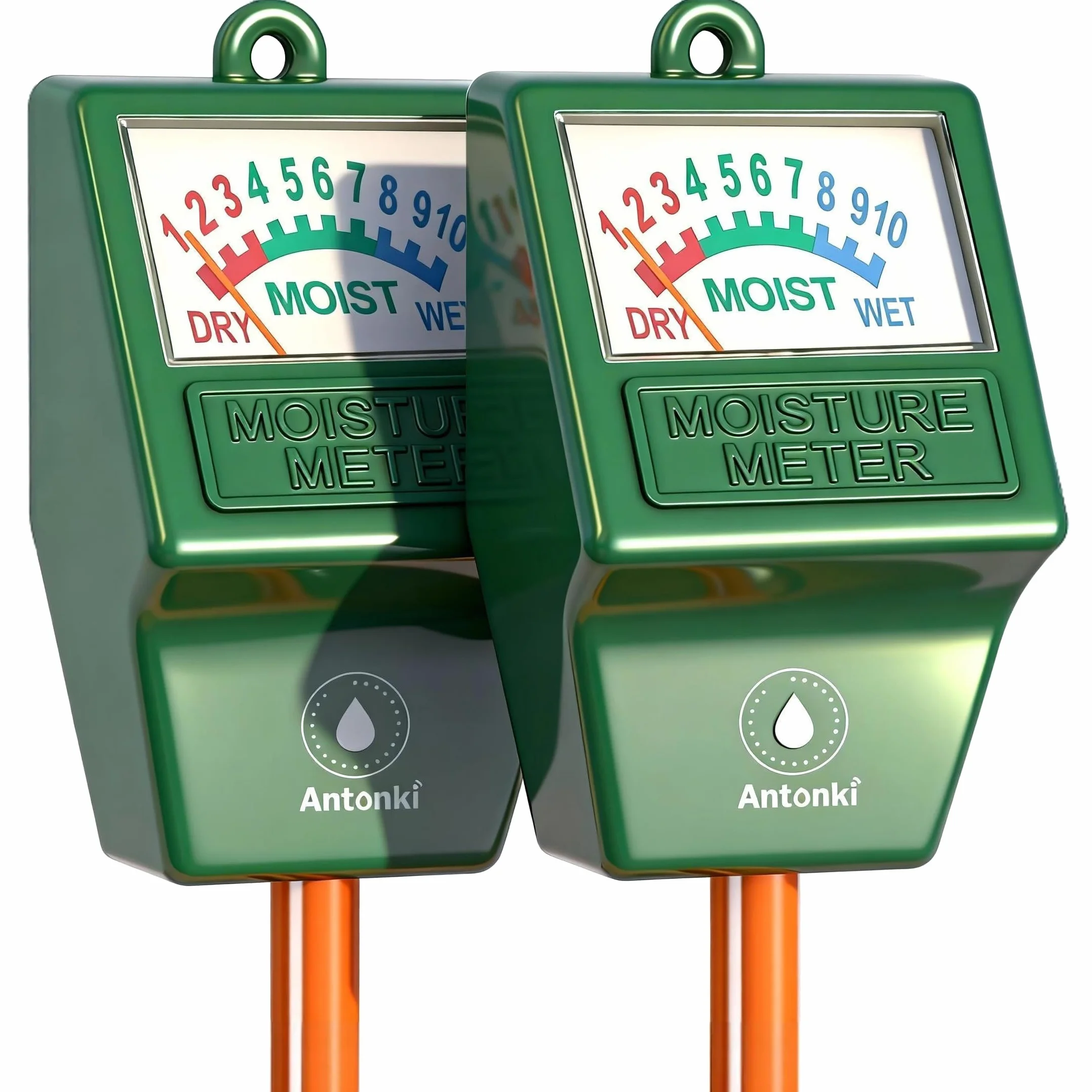 Antonki 2 Piezas Medidor Humedad Plantas, Higrometro Plantas de Suelo, Monitor de Riego de Flores para Plantas de Interior y Exterior, No se Necesitan Baterías
