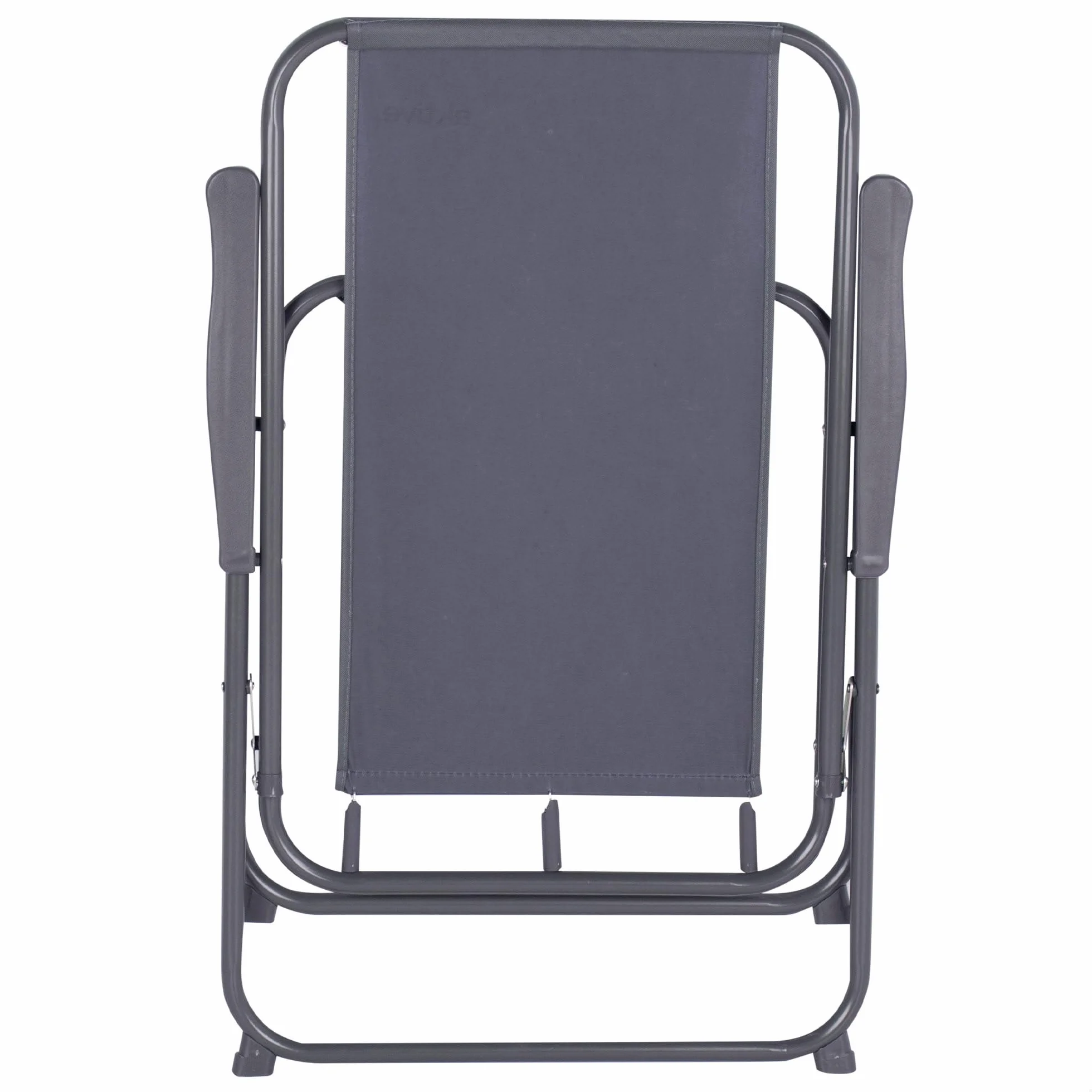 AKTIVE Silla Camping Plegable, 44x44x88 cm, Color Gris, Incorpora topes antivuelco, Soporta 110 kg, Estructura Acero, Tejido poliéster, Reposabrazos plástico, Sillas Plegables (63062)