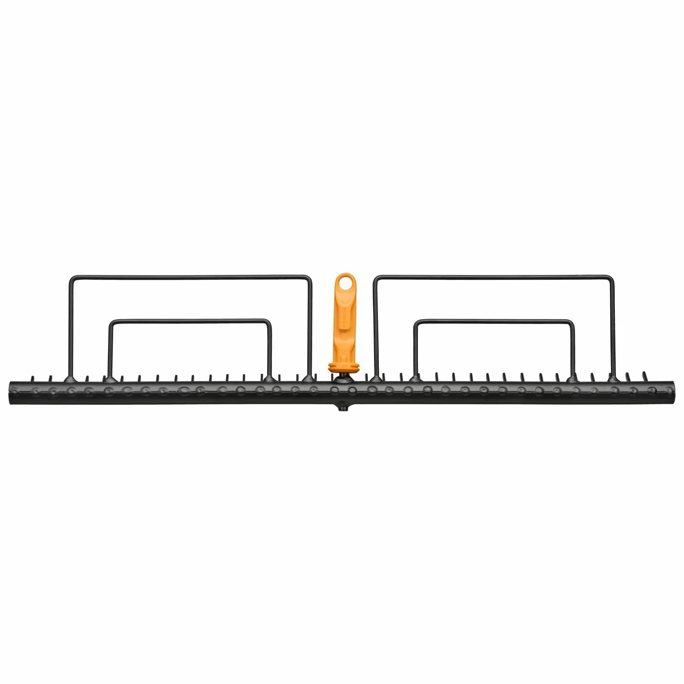 Fiskars OneClick Rastrillo para Césped | Cambio sin esfuerzo con un solo clic, acero al carbono, negro/naranja, 1080680
