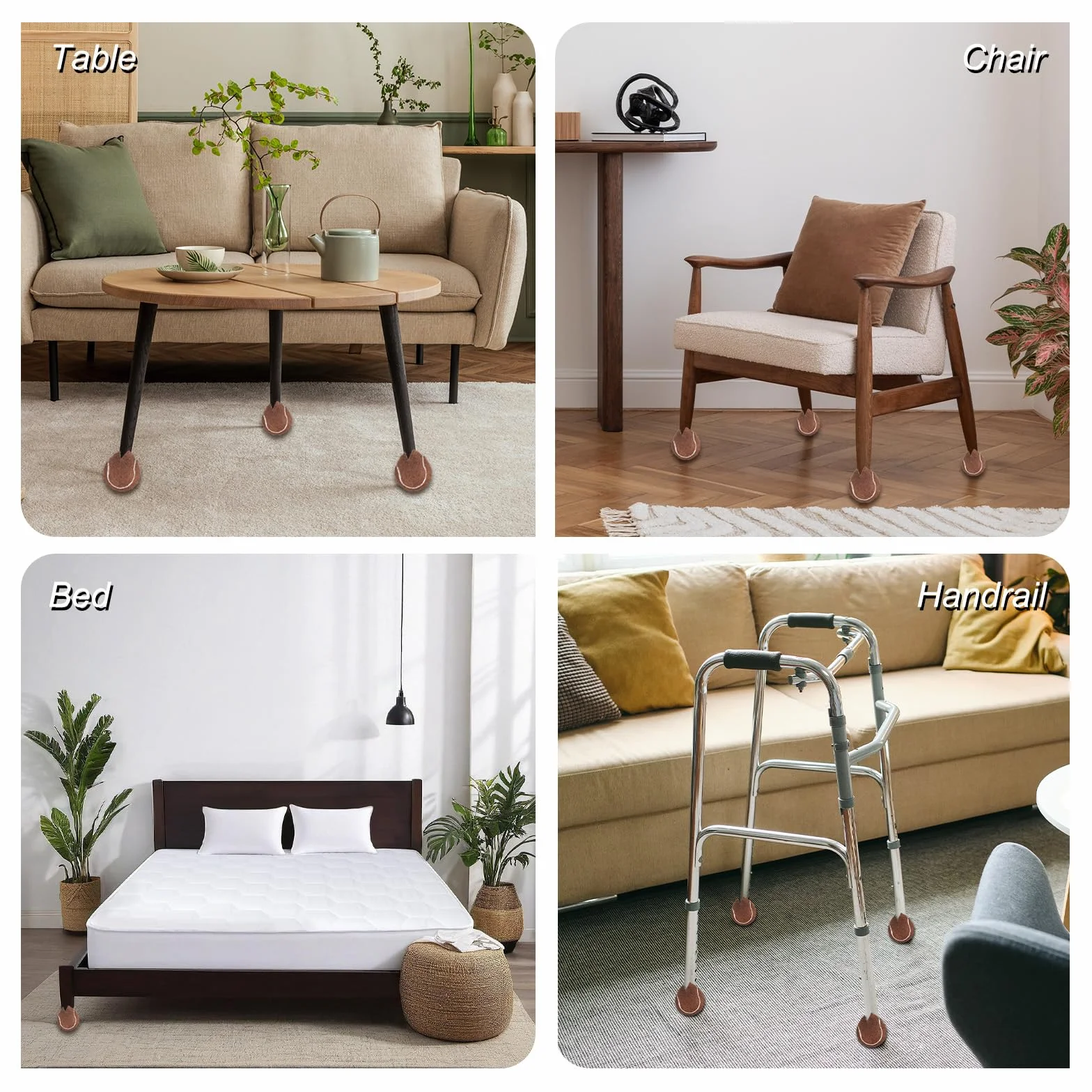 QUARKZMAN 12 Piezas Bolas de Tenis Precortadas para Andadores, Accesorios Deslizamiento Patas Muebles Protección Suelos, Blanco