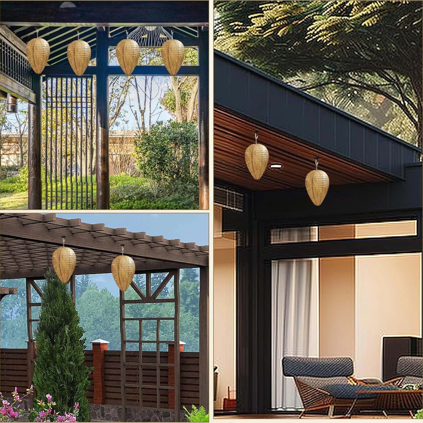 5 Piezas de Nido de Avispa Artificial, Nido de Avispas de Suspensión, Preventivo Contra Avispas, Colmena Artificial, Casas y Jardines Para Defenderse de Las Avispas.