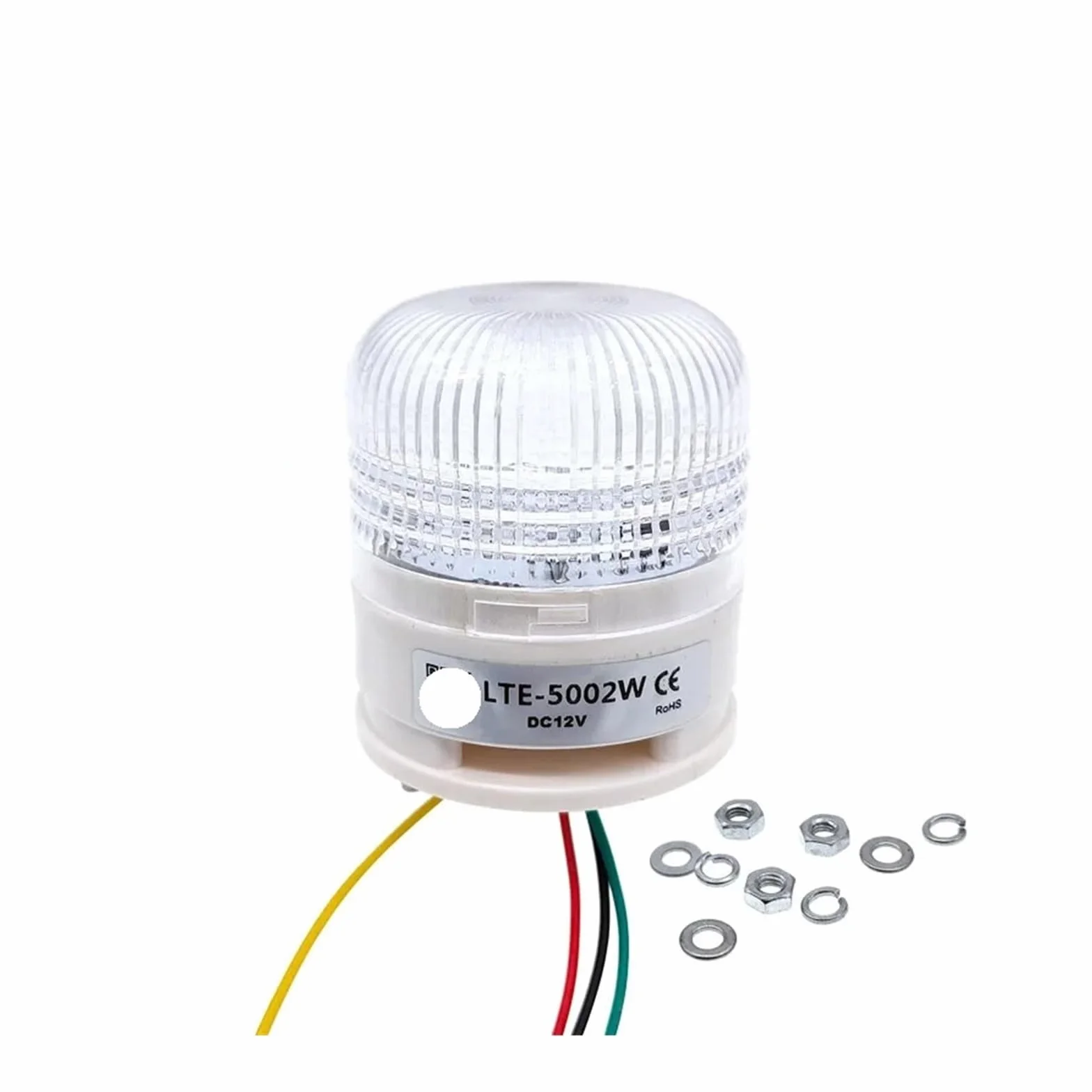Luz de Advertencia estroboscópica de 3 Colores con imán LTA5002, 12 V, 24 V, luz indicadora LED, pequeño zumbador Intermitente, Alarma de Seguridad(5002W 12VDC)