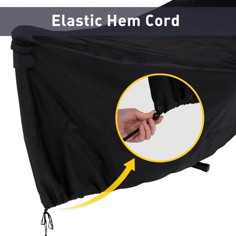FUBESK Funda para silla colgante de tela Oxford para patio al aire libre, protector de muebles de jardín con protector contra la lluvia UV, para aspiradora de robot negro, 420 x 17 x 100 cm, piezas de