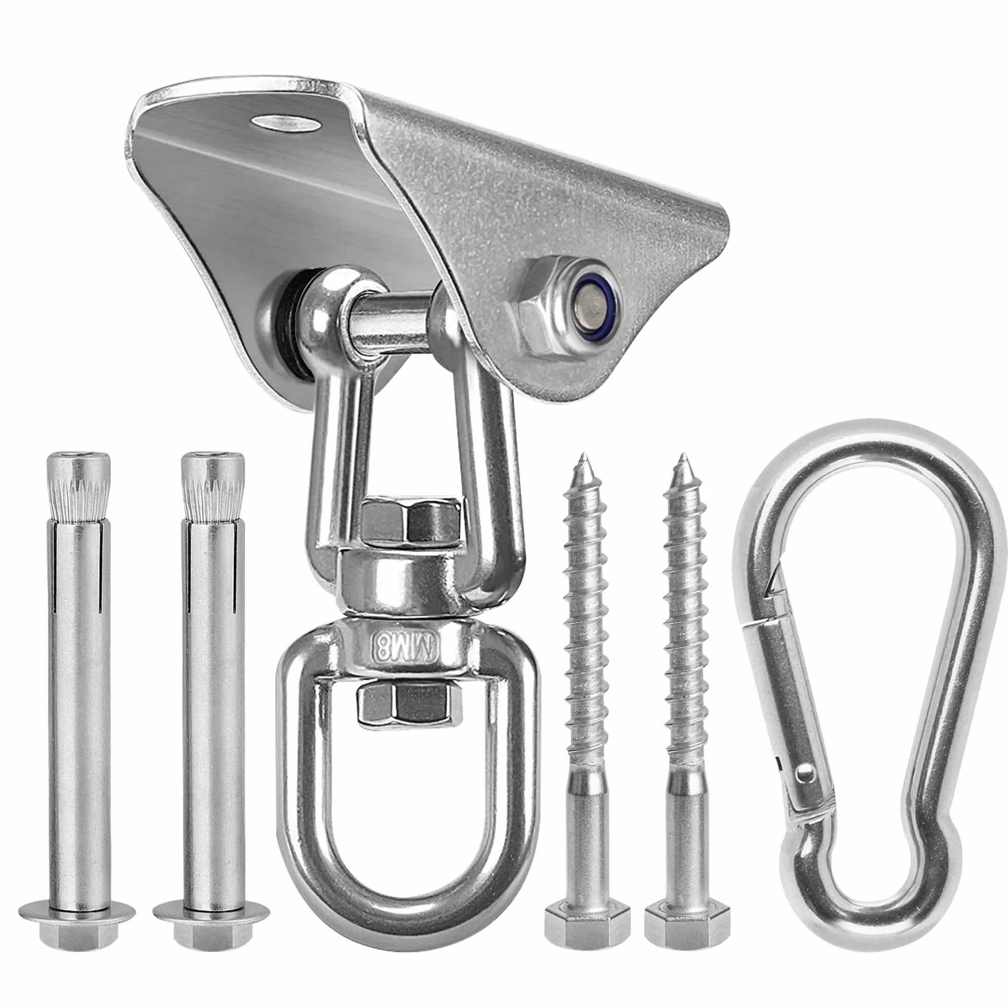 DesertBoy Pesada Gancho de Techo Acero Inoxidable 360° Gancho de Techo para Sillón Colgante, 450 KG Capacidad de Carga,Juego de Suspensión para Silla Colgante para Bolsa de Perforación de Yoga Aérea