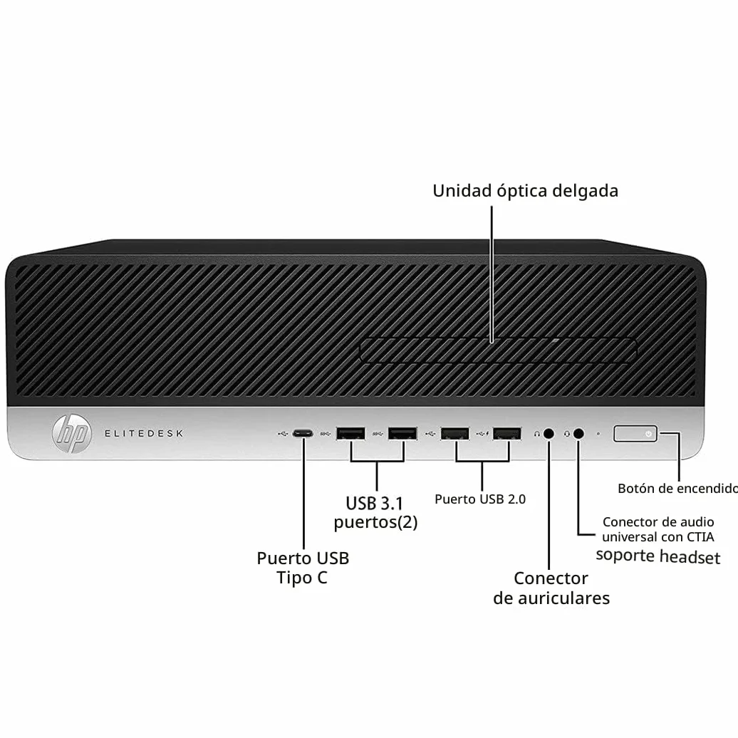 HP EliteDesk 800 G3 SFF Ordenador de sobremesa Intel Core i5-7500 8 GB RAM 256 GB SSD WiFi Bluetooth Windows 11 Pro