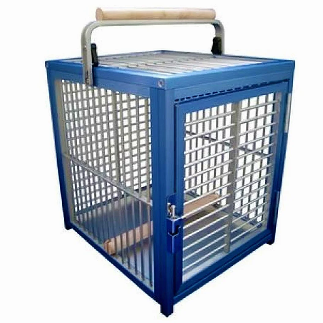 PIUMER - Transportin o Jaula de Viaje para Loros Blue Small