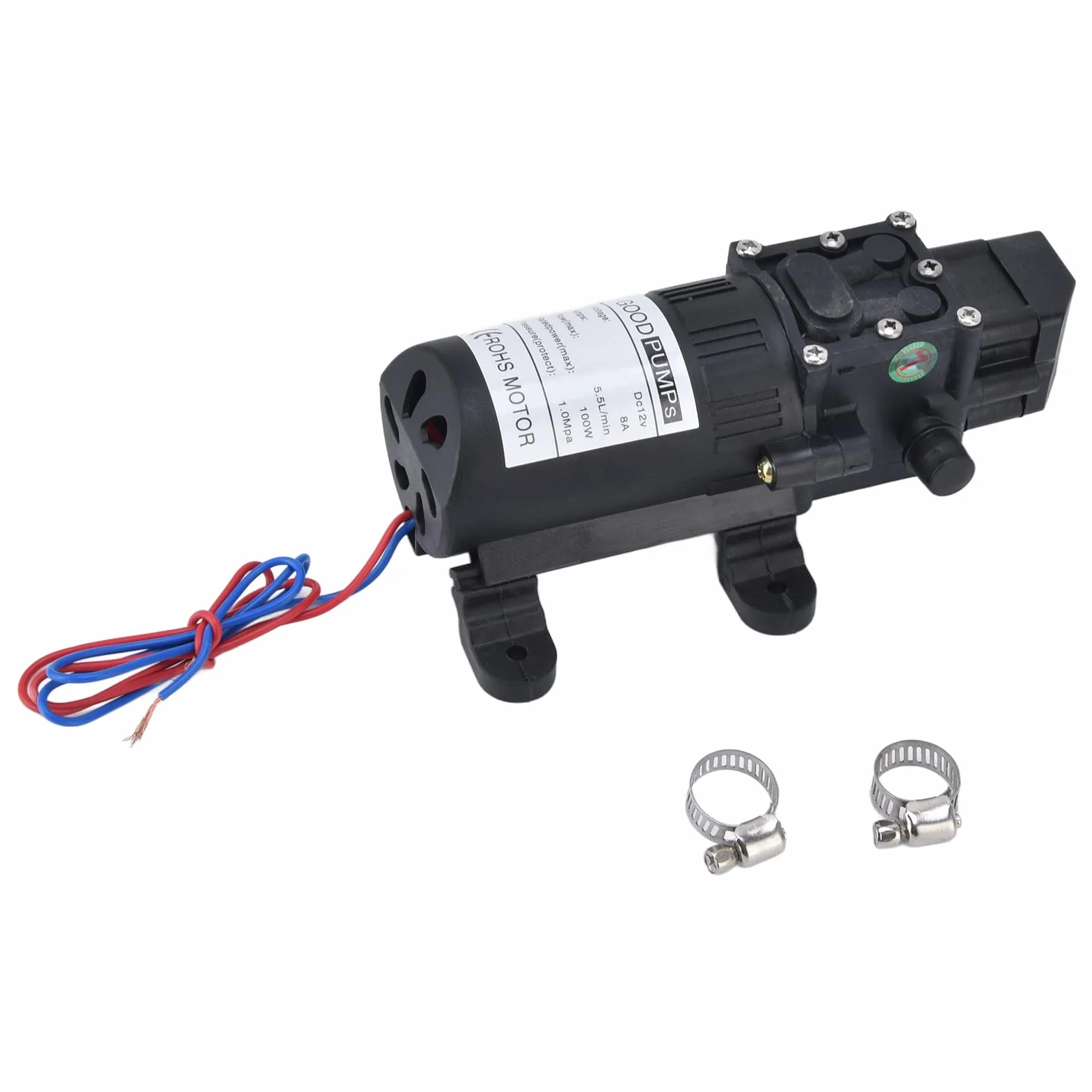 Bomba de Diafragma Automática DC 12V, Bombas de Diafragma. Presostato autocebante Bomba Agua 70 W 8 L/min diafragma presión Micro Alta con Interruptor Camping vehículos