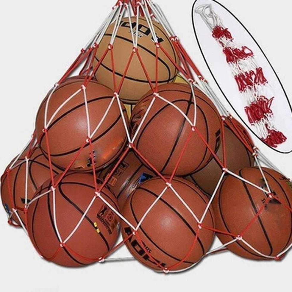 Bolsa de red de transporte de 10 pelotas para fútbol, baloncesto, voleibol W4C5