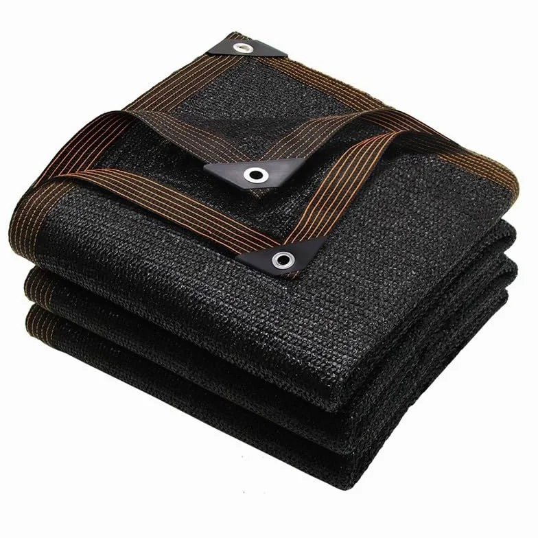 Malla de sombra negra – 80 % de protección UV con ojales disponible en 8 x 8 m, 8 x 10 m, 10 x 10 m, perfecto para jardín, patio, invernadero y uso al aire libre
