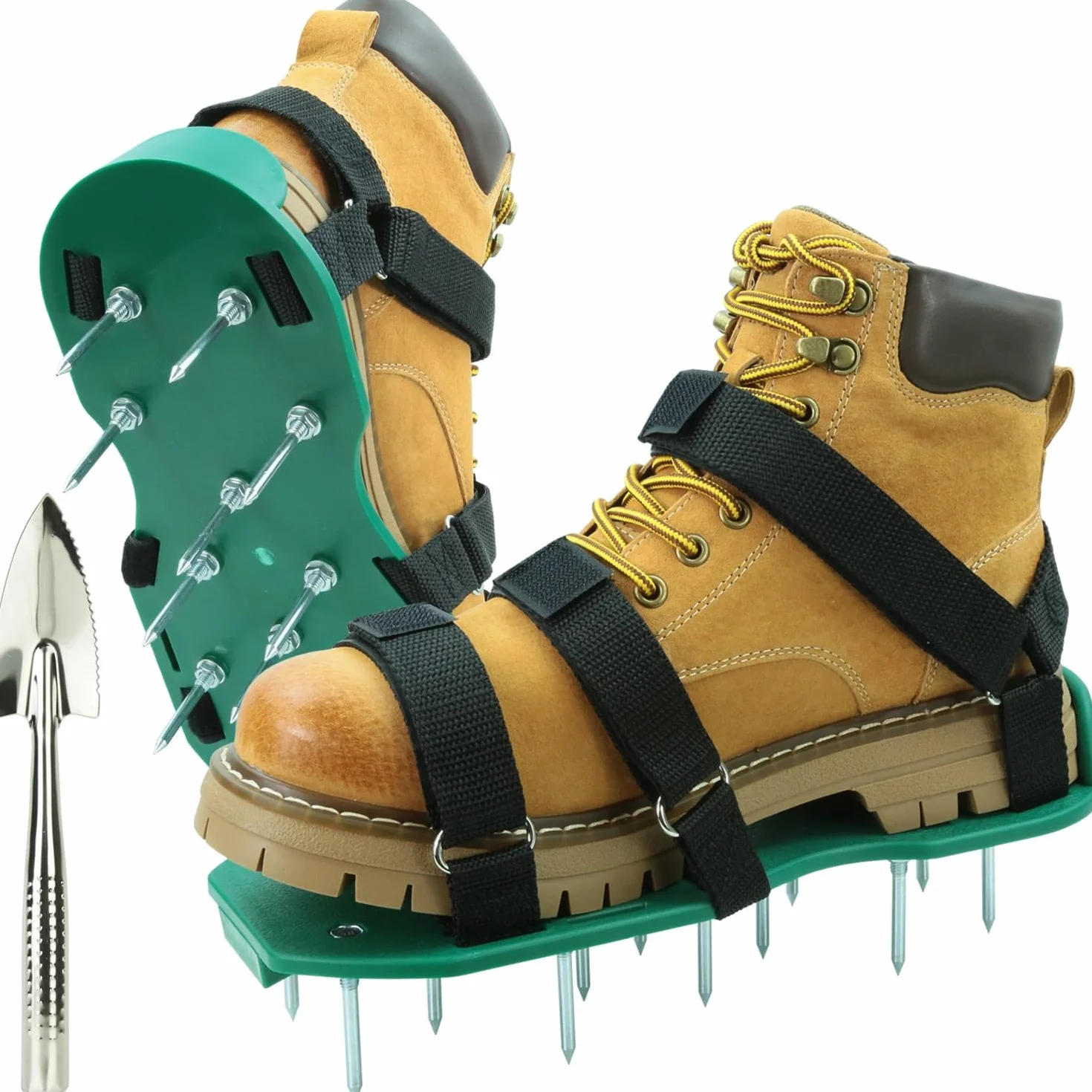 Zapatos Escarificador Cesped, Sandalias Aeradoras Con Picos Y Cierres De Gancho Para Airear Eficazmente El Suelo Del Aireador Césped Tamaño Universa Aerador Para Jardín Patio Sin Instalación