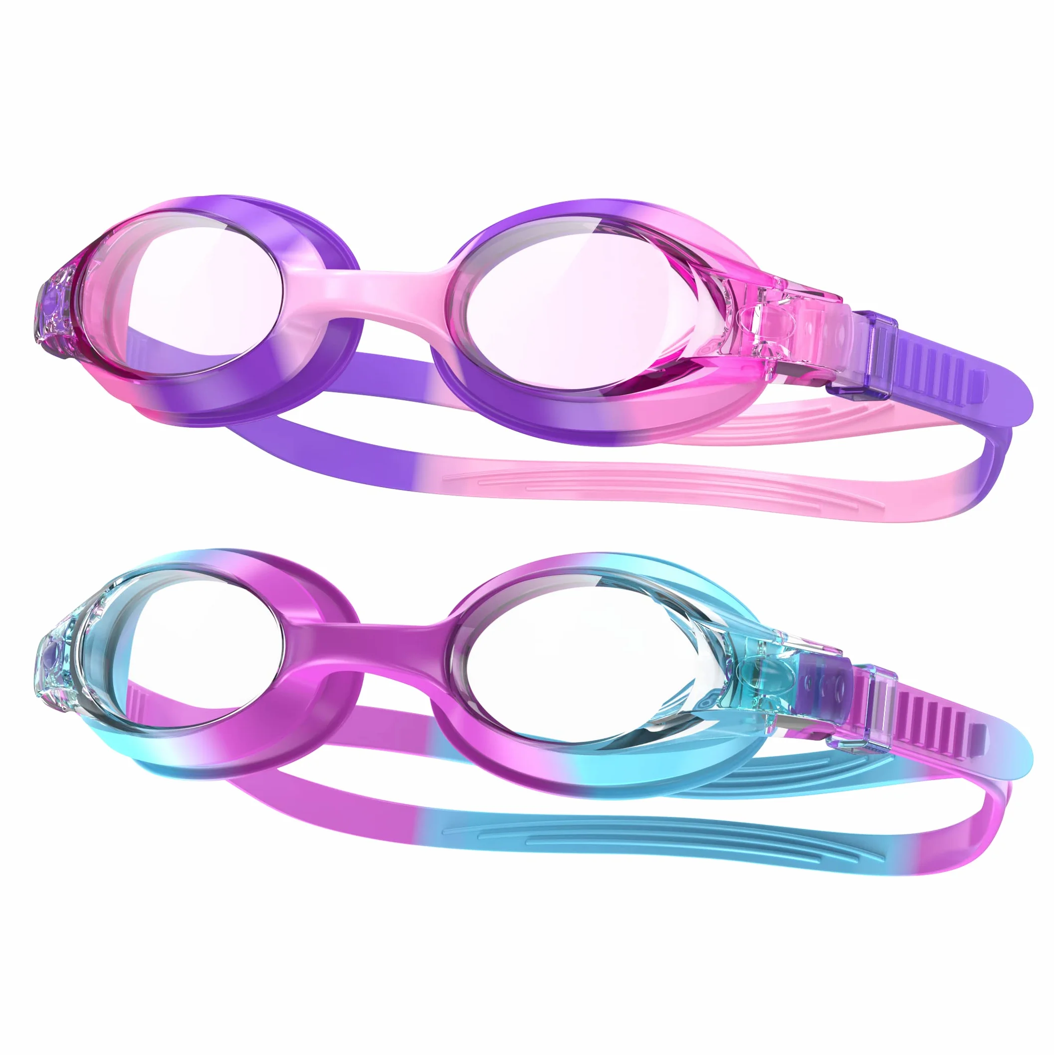 Gafas de Natación Findway 2 Piezas para Niños 4-12 Años Silicona Antivaho UV