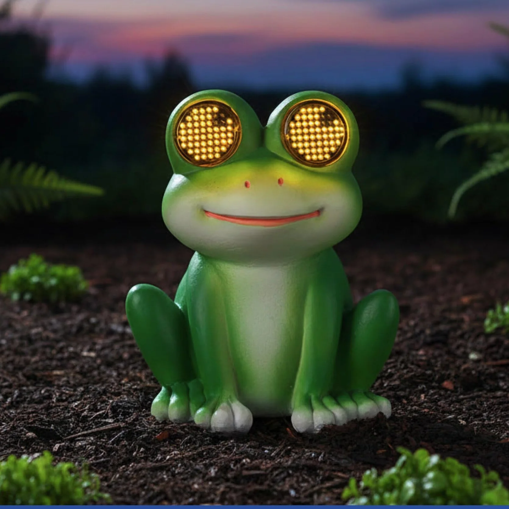 Maximex Figura Solar de jardín de Rana con Ojos LED, Resistente a la Intemperie, decoración Solar para jardín y terraza, con Sensor crepuscular, 11,8 x 13,5 x 9,3 cm, polirresina