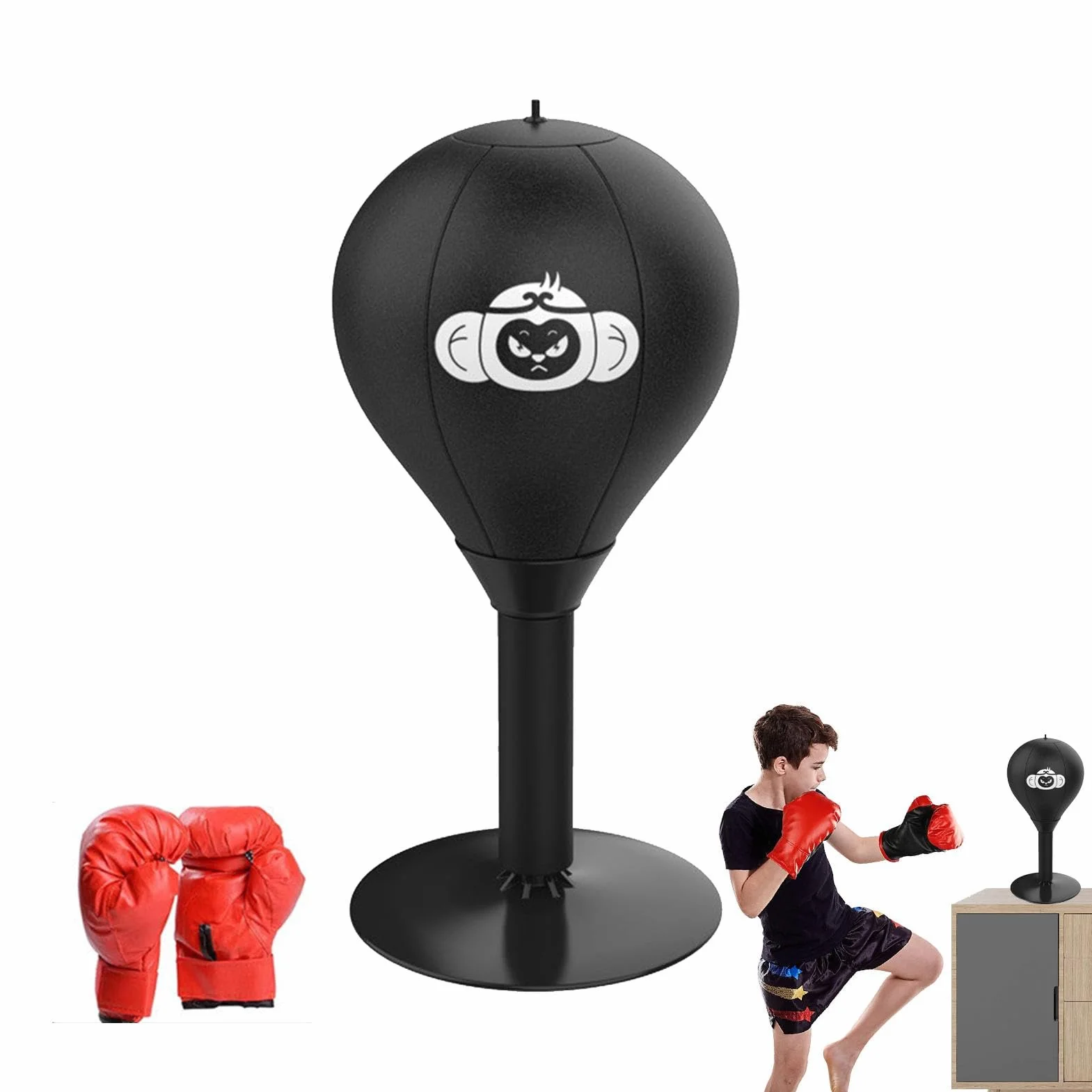 Desktop Punching Bag Suction Cup Table Boxing Ball Heavy Duty Stress Relief for Home Workplace