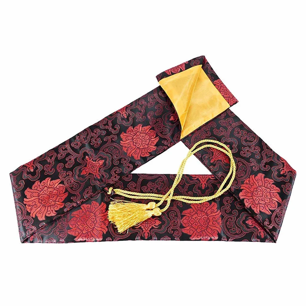 Bolsa de Espada Samurai Katana Wakizashi Tanto Seda con Borla Dorada