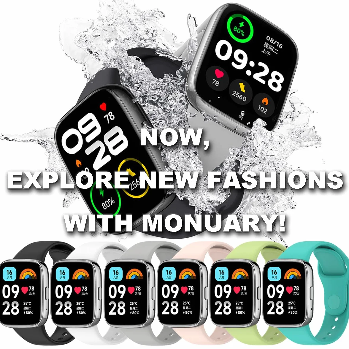 Pulseras Deportivas de Colores Compatibles con Redmi Watch 3 Active, Suaves y Transpirables Liberación Rápida (6 Piezas)