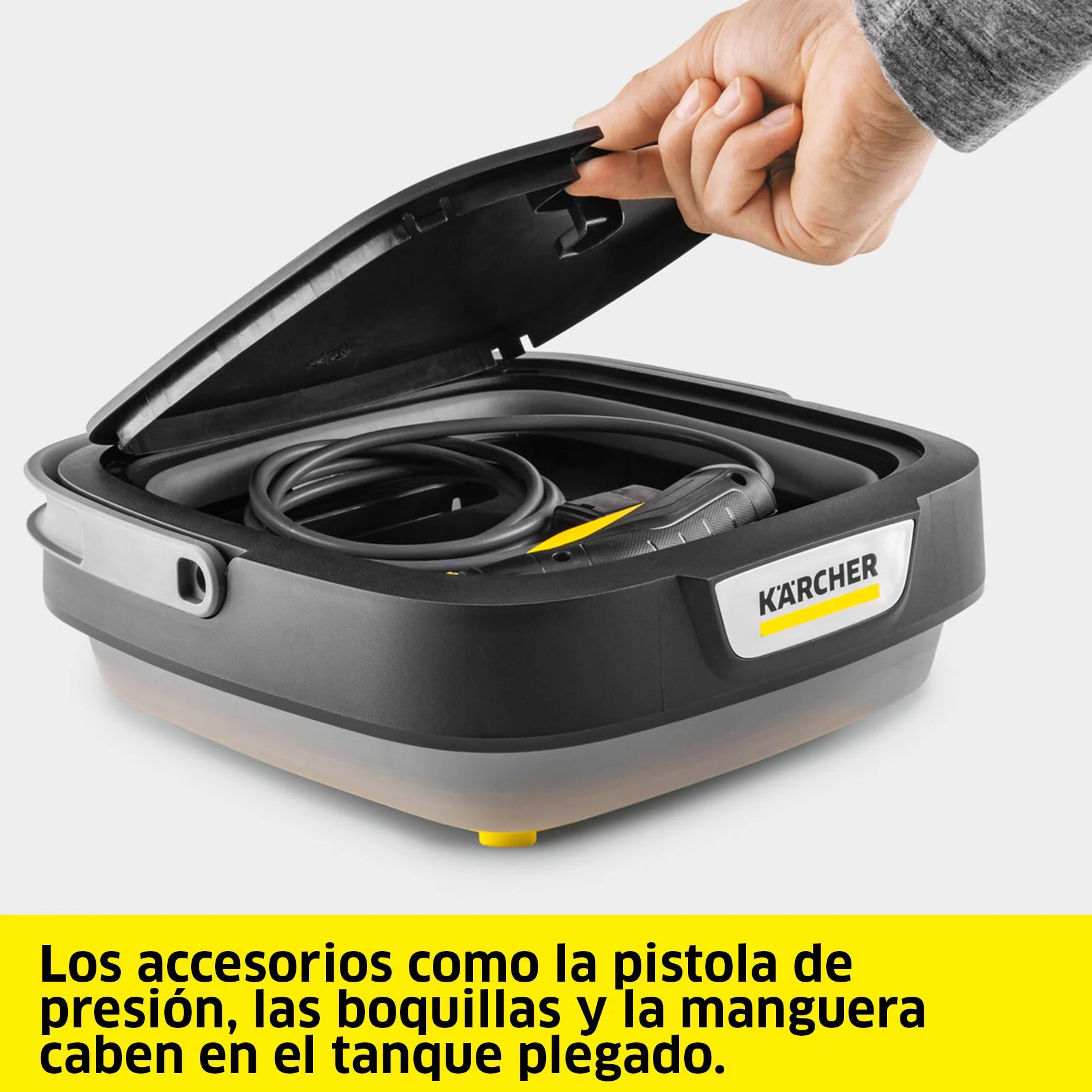 Kärcher hidrolimpiadora móvil OC 3 Foldable, Limpieza para Bicicleta, Camping y jardín, Baja presión, batería de Ion de Litio, depósito de Agua Plegable: 8 l, Boquilla de Chorro Plano/Chorro puntual