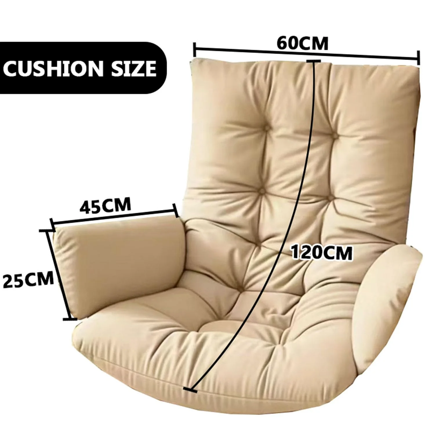 Cojín para Silla Columpio Exterior Interior Huevo Cesta Colgante Reclinable Gris Oscuro