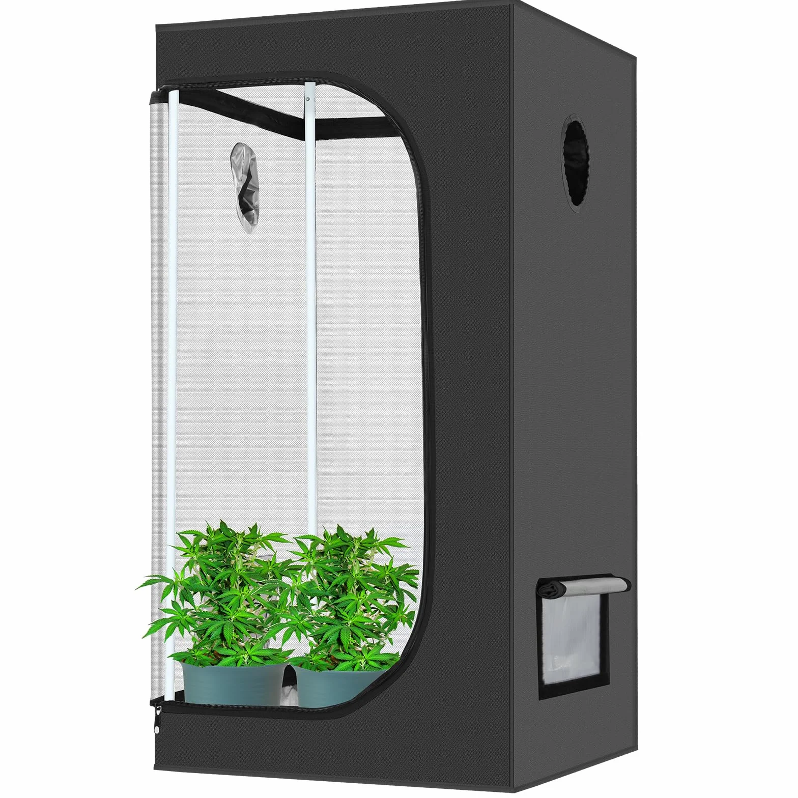 VIEWALL Tienda de Cultivo 60x60x120 cm,Color Negro para Plantas,Caja de Cultivo,Tienda de Cultivo,Caja de Invernadero,Armario Pequeño para Flores,Verduras,Hierbas,Tomates,para Balcón,Jardín,Terraza