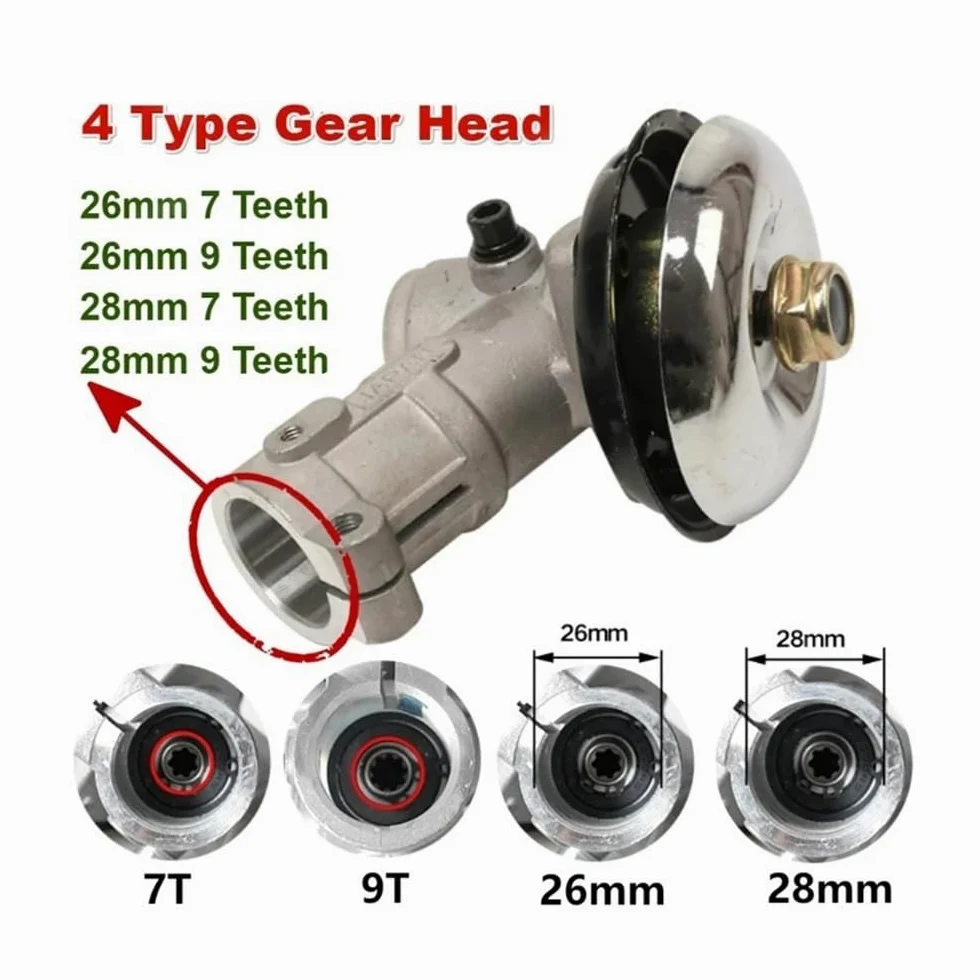Universal Gearhead para Lawn Mower y Strimmer Gearbox Modelo A Parte de reemplazo Equipo de energía Exterior(26MM9T)