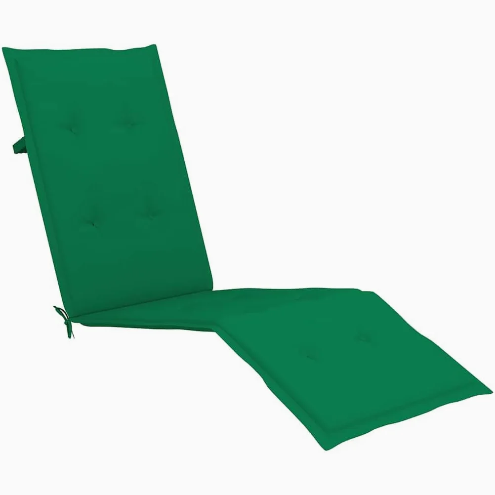 Tumbona plegable de madera de acacia maciza con cojín y reposapiés, silla de jardín ajustable en 3 posiciones para terraza y jardín, carga hasta 110 kg