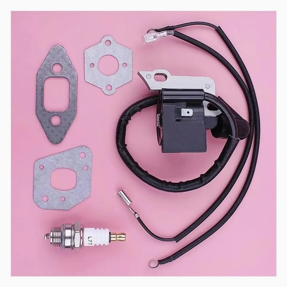 Kit de bujías Junta Bobina Encendido Adaptado para Motosierra Mac 318 335 435 436 440 441 530039167 Piezas Motor Piezas de cortadora de césped