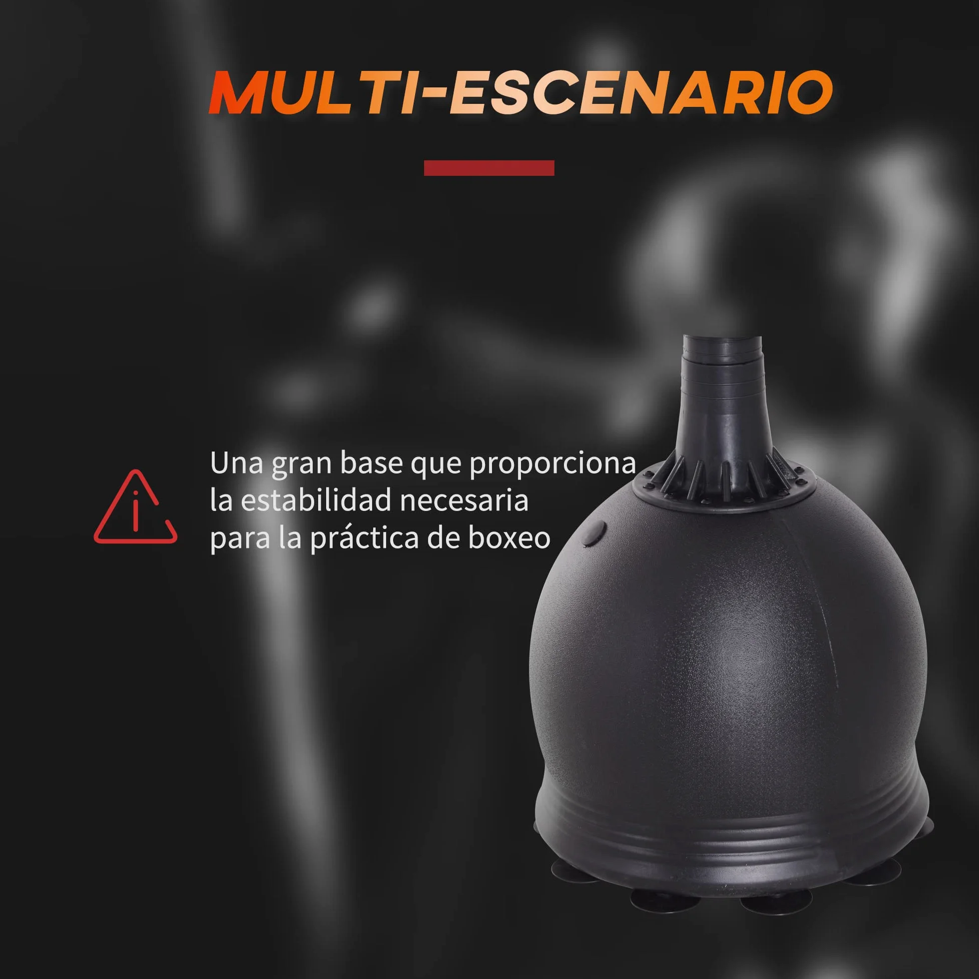 HOMCOM Saco de Boxeo de Pie 165 cm Base Rellenable Agua 22,5 kg Arena 27,5 kg Ventosas Goma Negro