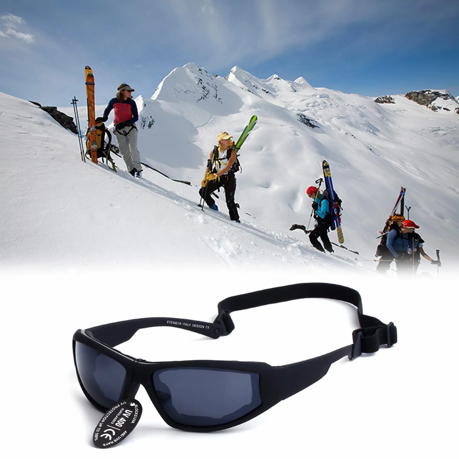 Máscara de esquí UV400 antivaho ángulo visión amplio snowboard motocross