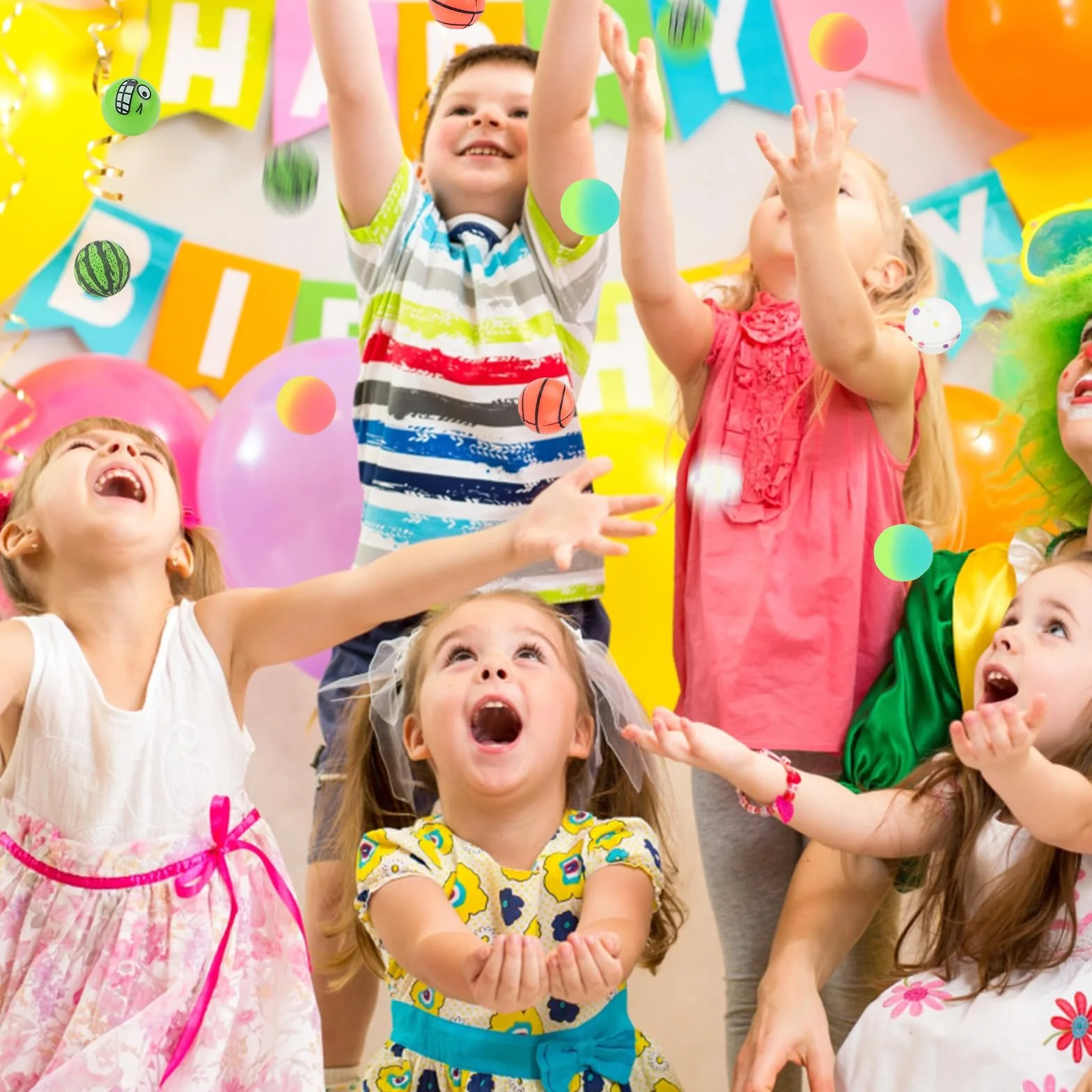 Leonshco Pelotas de goma 5 mm para niños rebote saltar relleno piñata