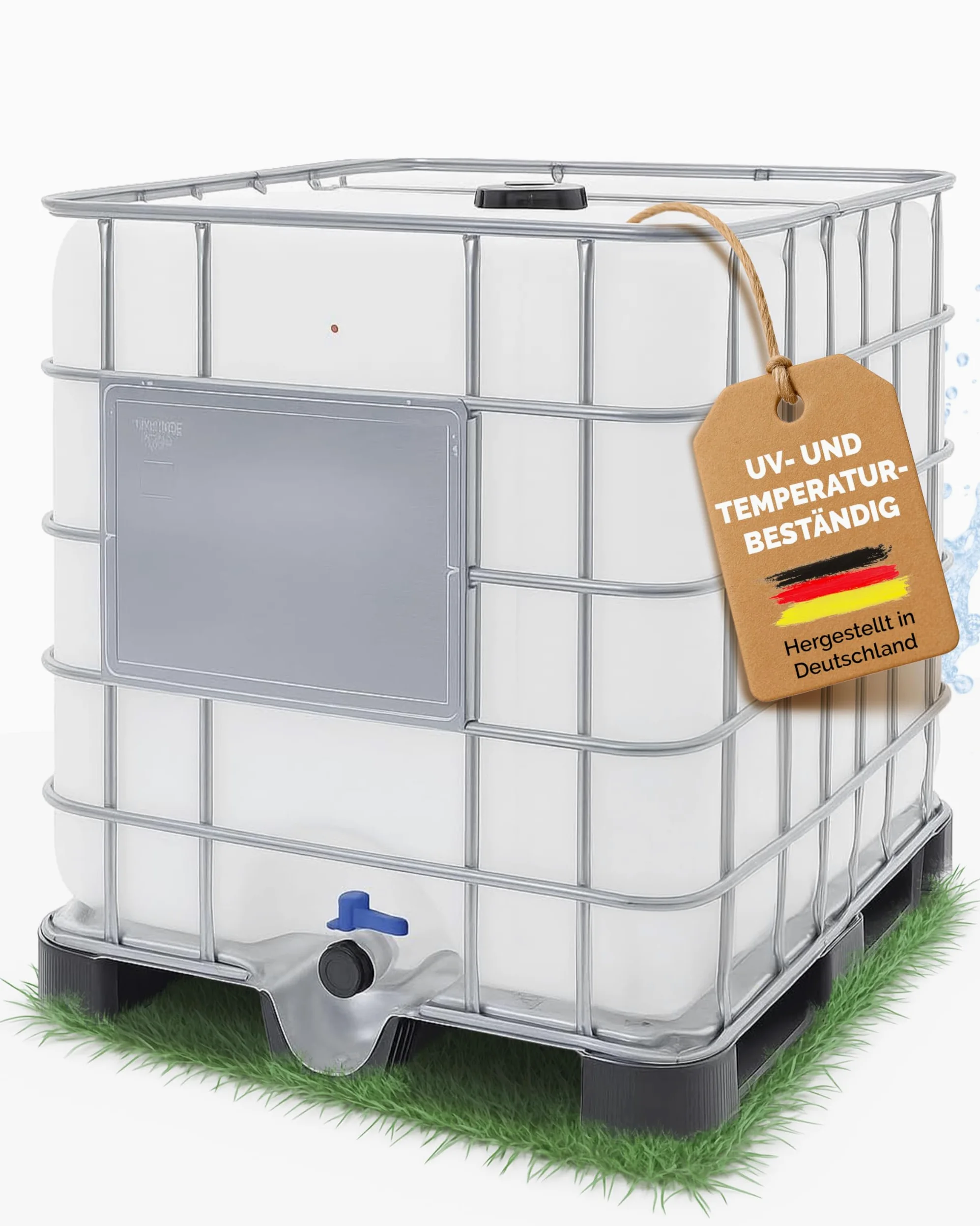 Depósito de agua XXL de 1000 litros IBC contenedor con paleta de plástico reutilizable