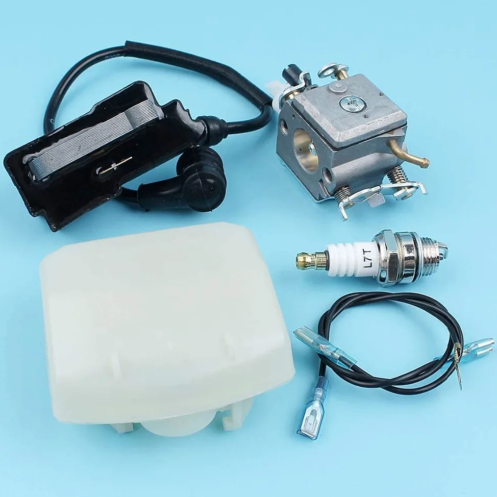 Kit de módulo de Bobina de Encendido del Filtro de Aire del carburador Compatible con Husqvarna 340345346350353 Bujía de Motosierra [# 503283208] Zama Carb