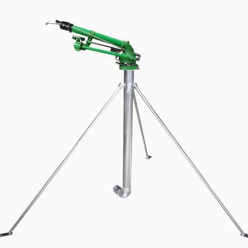 El rociador de césped de aleación de zinc resistente, rango de 22-55m, boquilla oscilante giratoria 360, soporte ajustable del trípode para los patios y jardines grandes, incluye puntas de reemplazo