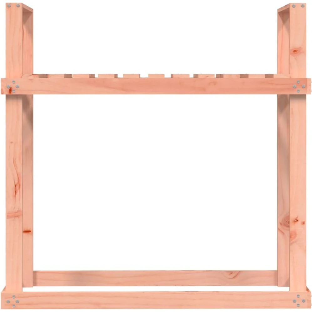 Estantería para leña de madera de Douglas maciza, 110 x 35 x 108,5 cm, soporte de madera para almacenamiento de leña, almacenamiento para chimenea y estufa de leña, ideal para salón y exterior
