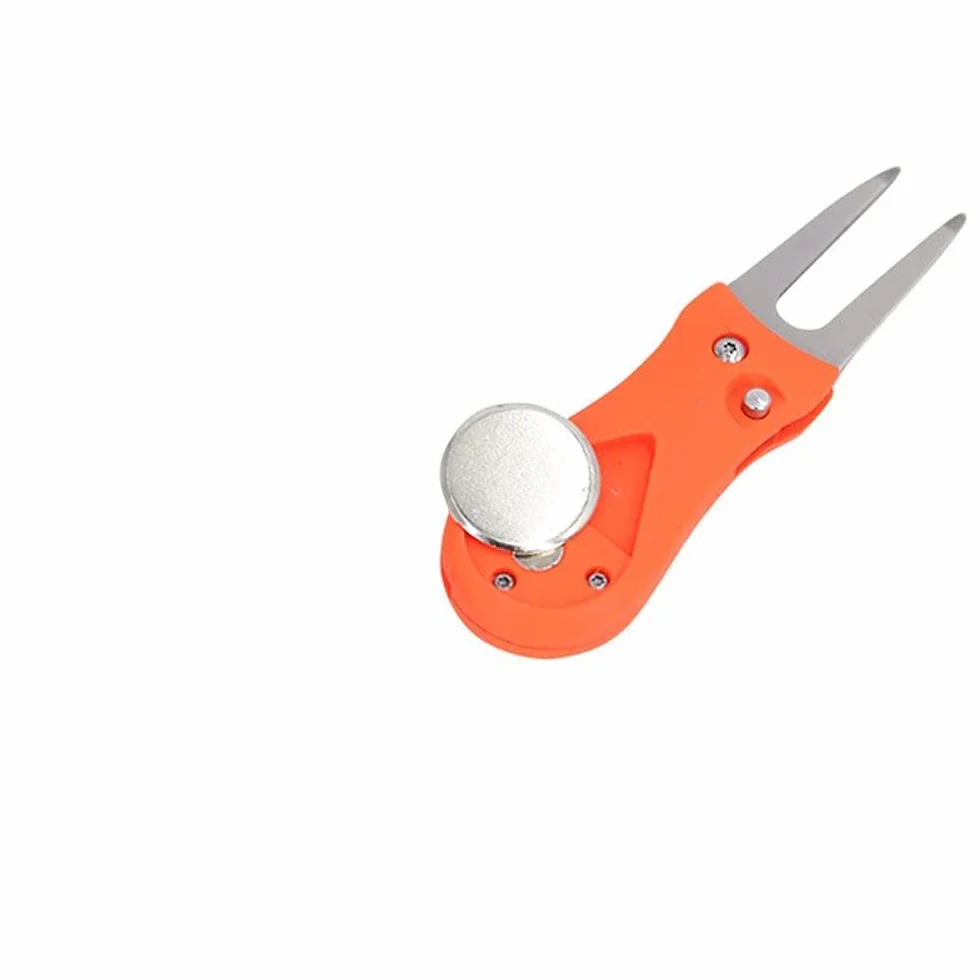 Herramientas de reparación de Divot de golf de acero inoxidable con bola magnética plegable