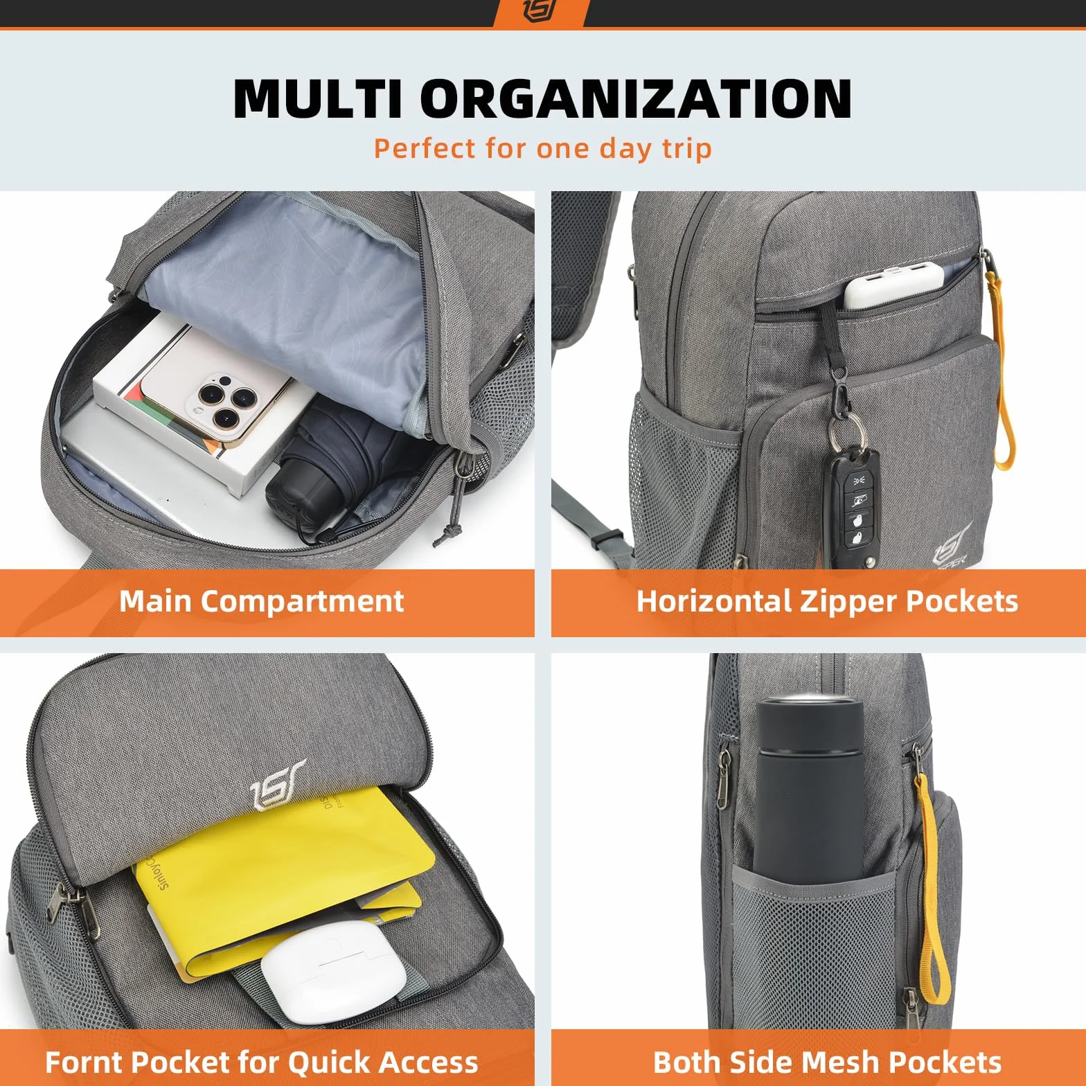 SKYSPER Bolsa de Pecho Impermeable Sling Bag para Hombres Mujeres Viaje Senderismo