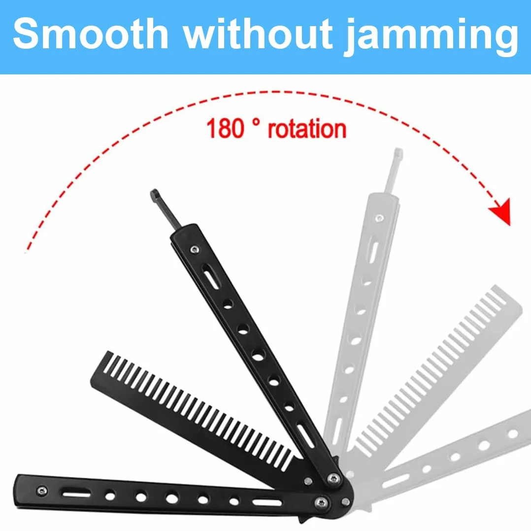 GXGM Peine de Mariposa de Metal Plegable con Botón Automático para Cabello Hombres 1 Pieza