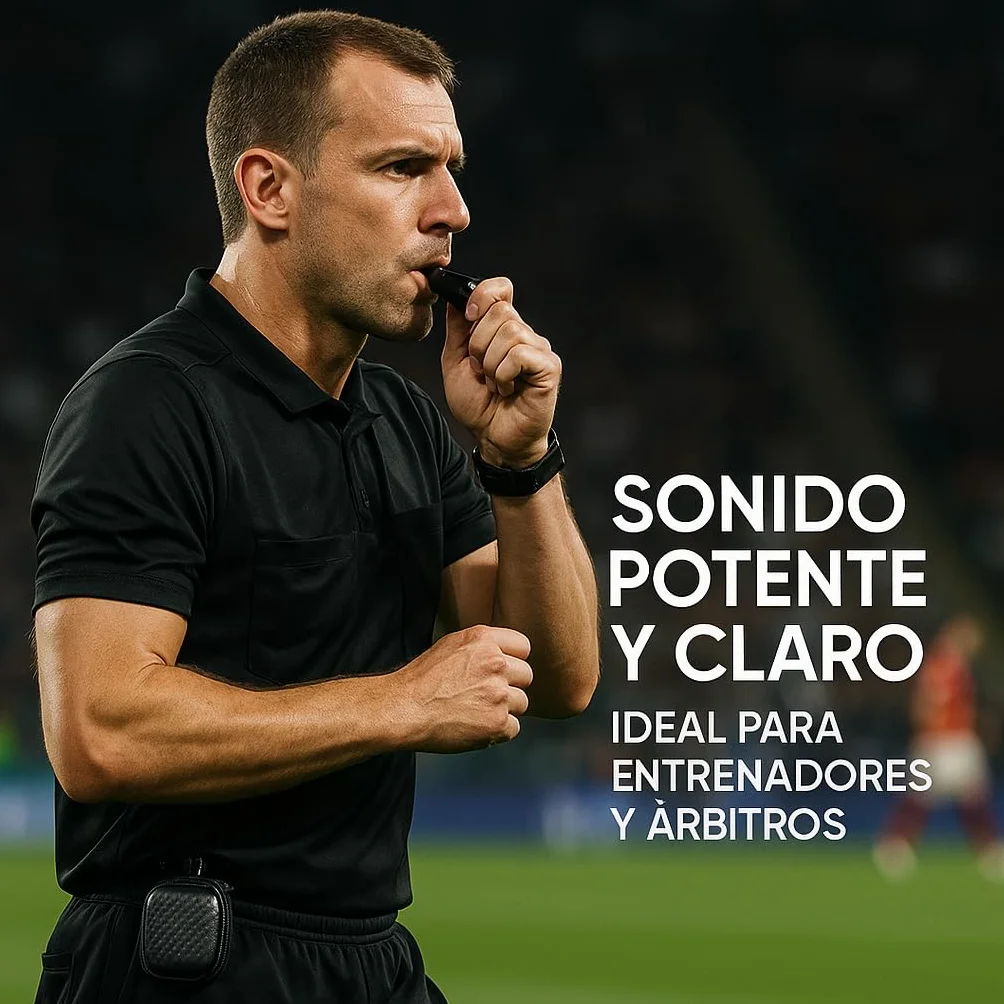 Silbato de Acero Inoxidable con Bola Profesional para Árbitro, Socorrista y Emergencia