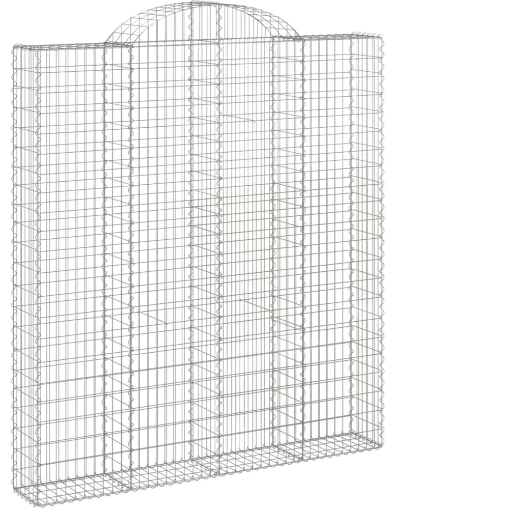 5 gaviones de arco alto. Hierro galvanizado de 200x30x220/240cm para barreras de jardín y protección visual como pared decorativa de gaviones con aislamiento acústico de alambre robusto con