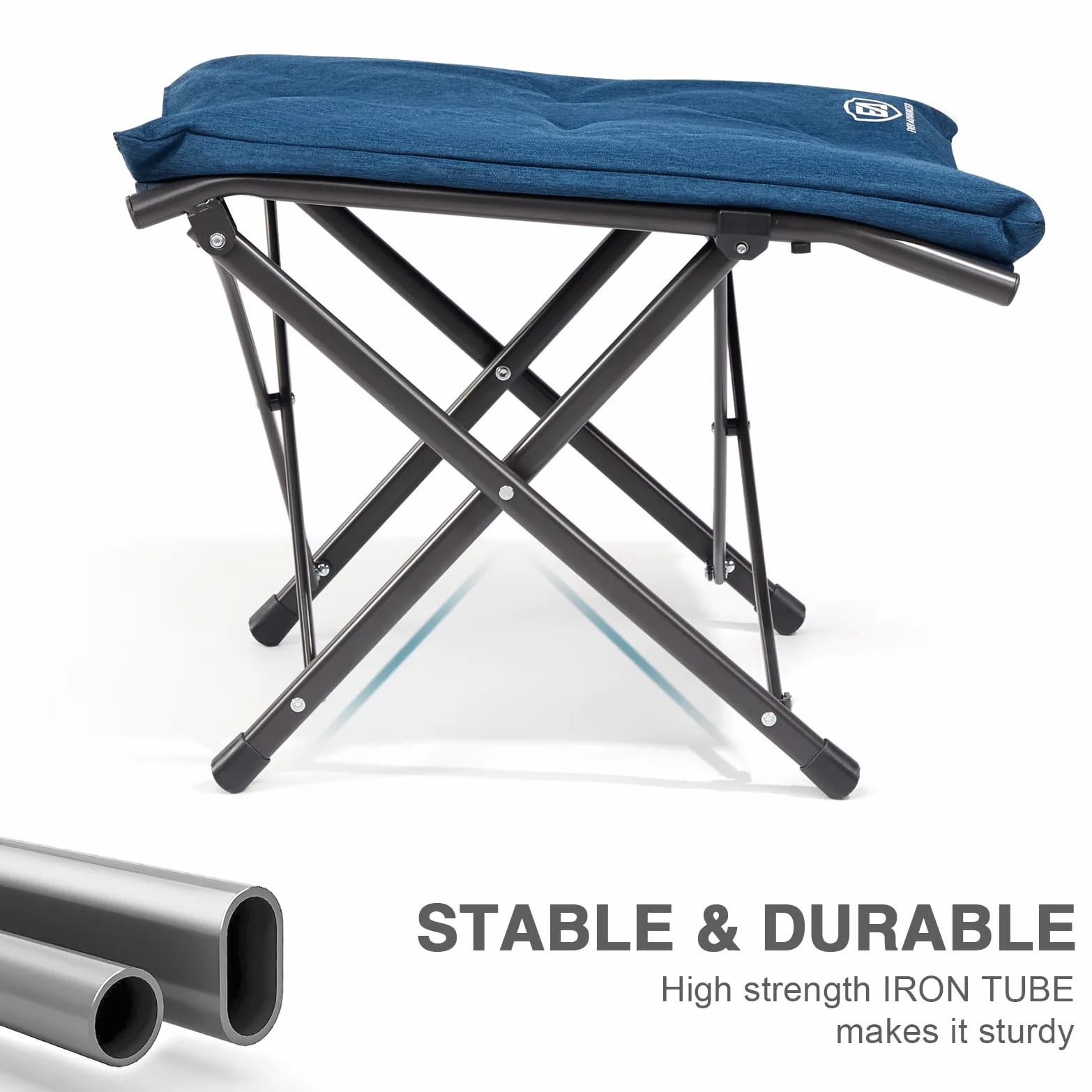 EVER ADVANCED Reposapiés plegable para camping otomanas ergonómicas con bolsa de transporte ligero