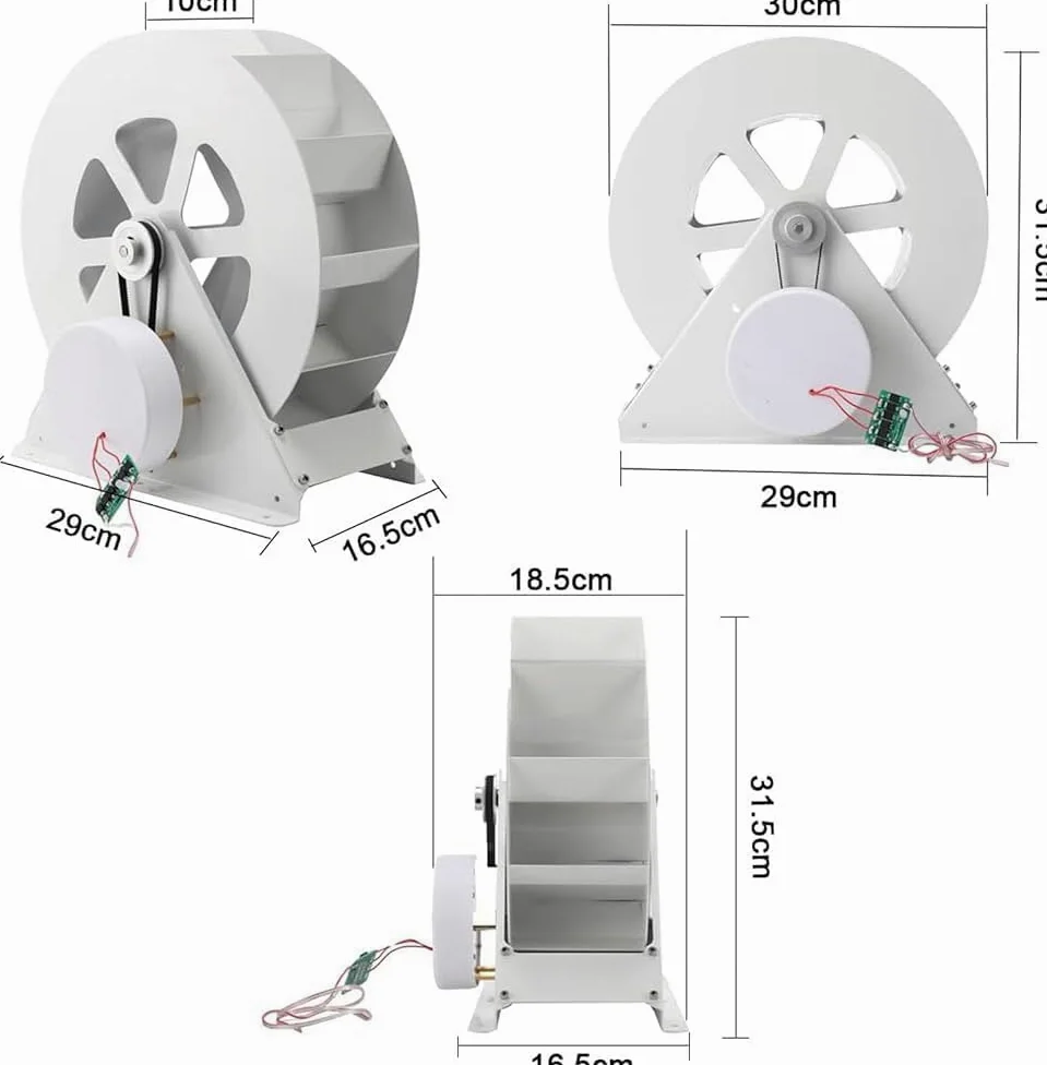 Generador de energía hidroeléctrica con rueda hidráulica, equipo de turbina hidráulica de baja velocidad, dispositivo de generación de energía para exteriores con transmisión por correa silenciosa