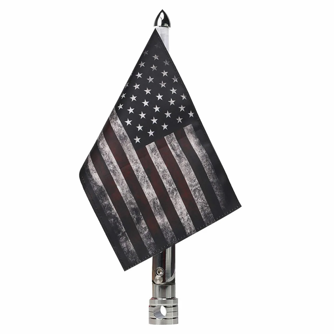 Soporte para mástil de bandera de motocicleta y seguridad pirata, bandera de doble cara, plegable de 90 grados, apto para portaequipajes tubular redondo de 1/2 pulgada, Harley Touring Spring, Honda