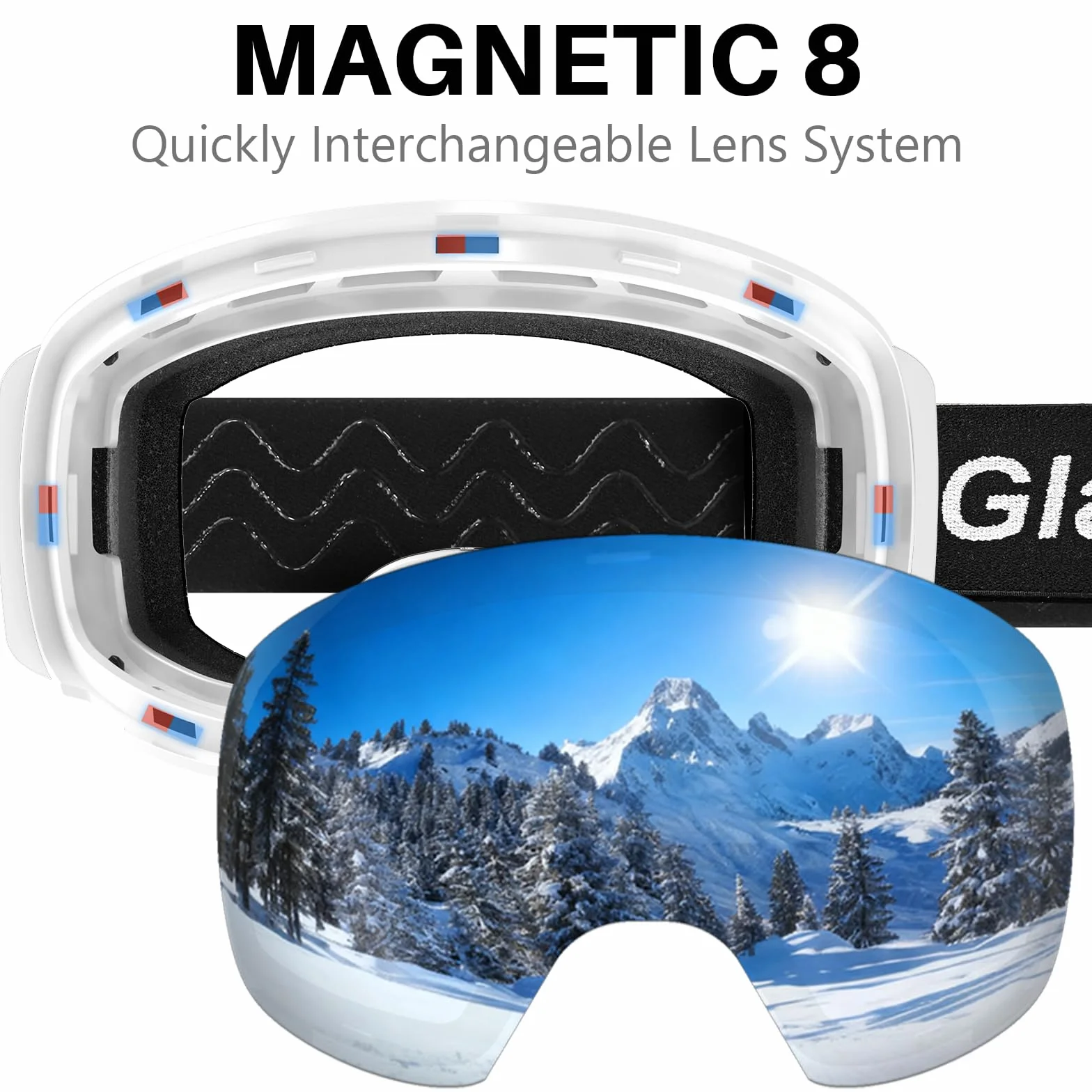 Máscaras de esquí magnéticas con protección UV para hombre mujer