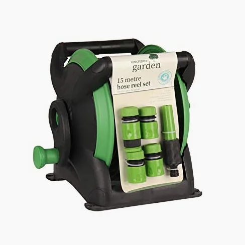 garden mile® Conectores de Manguera de riego y Pistolas de pulverización, Juego de carretes de Manguera Compacto de 15 m