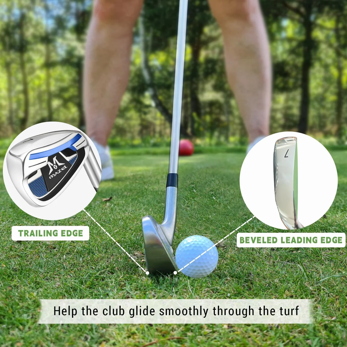Mazel 7 hierros de golf adultos hombre mujer 37 pulgadas agarre entrenamiento