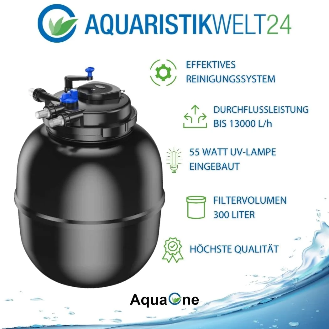 AquaOne 29 CPF 75000 - Filtro de presión para estanque (120 W, para estanque de hasta 100.000 l, lámpara UVA)