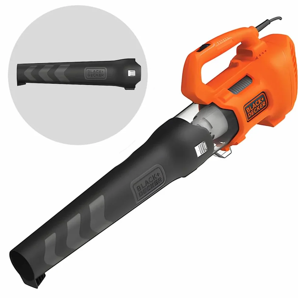 BLACK+DECKER Soplador de Hojas Axial 1.850W, Velocidad de Soplado 225 km/h, Volumen de Soplado 12.5 m³/min, Ventilador Axial Diseño Ligero y Compacto, BEBL185-QS