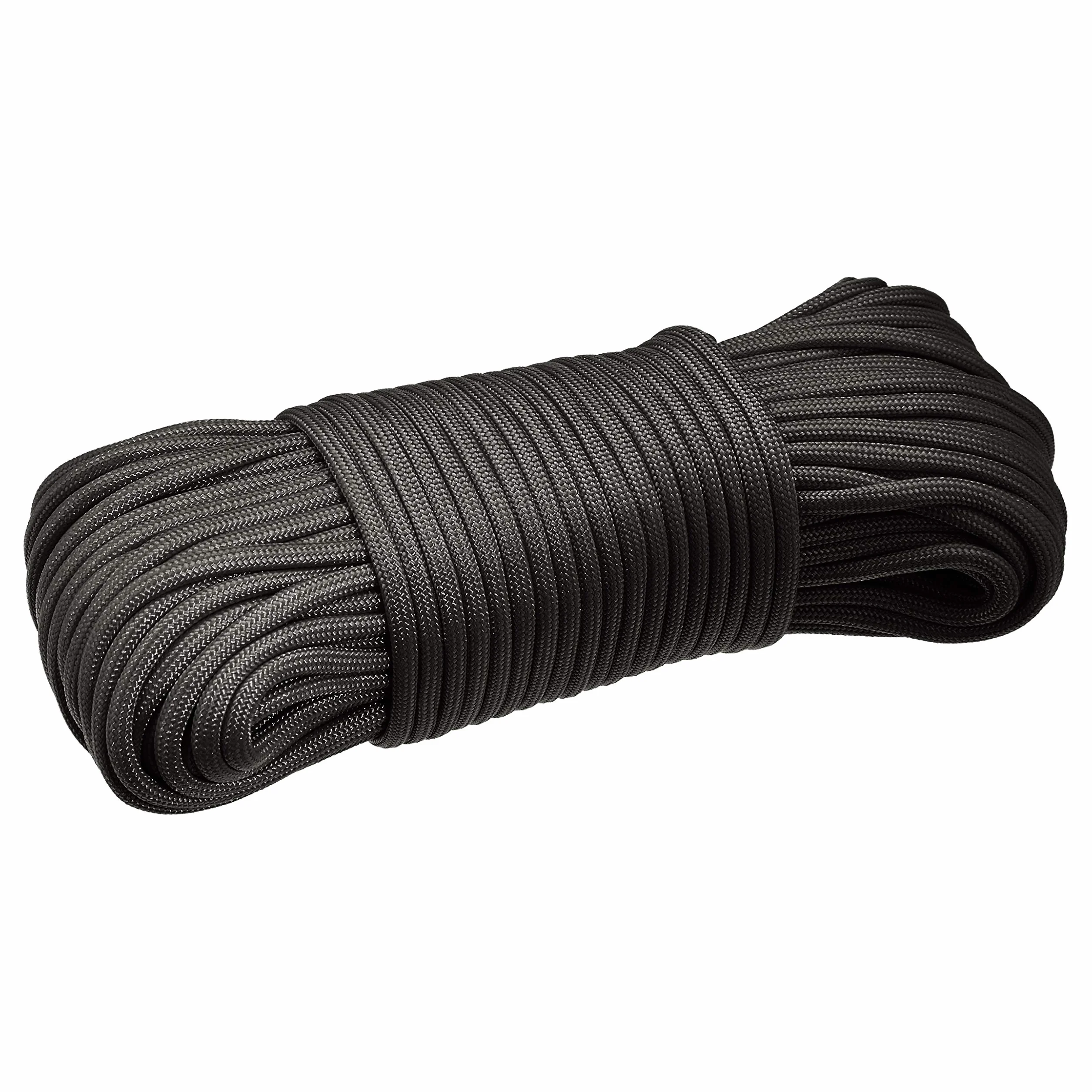 Amazon Basics Cuerda Paracord 550 tipo III, 30.5 m x 4 mm, Negro