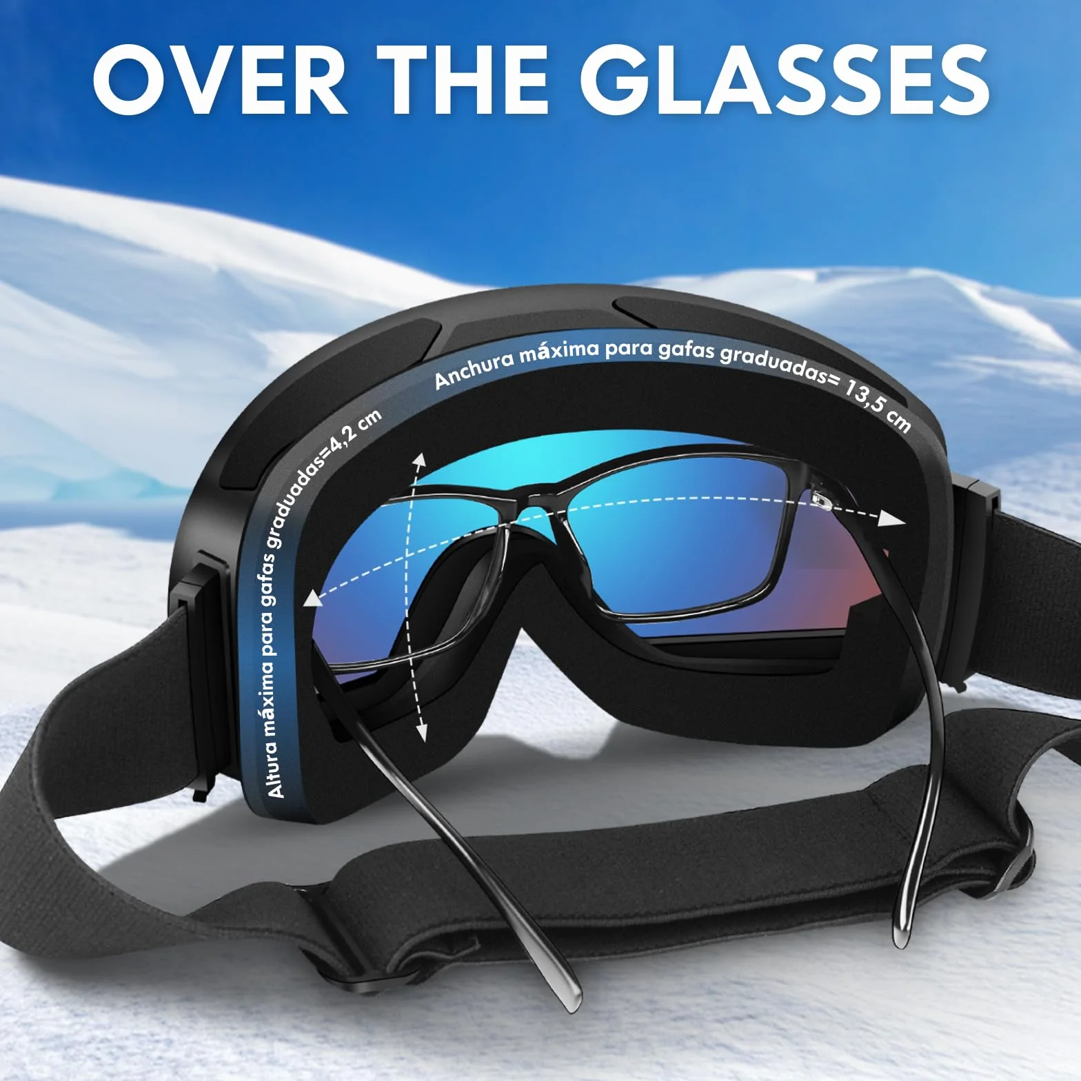 DADA-PRO Gafas de Esquí OTG Sin Marco con Protección UV 100%