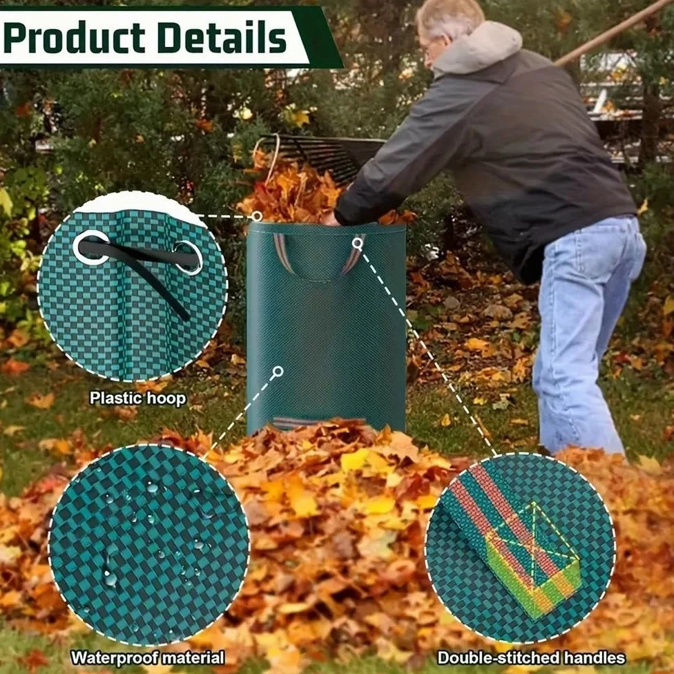 Bolsas para residuos de jardín, reutilizables para recolección plantas y hojas Bolsa para hojas